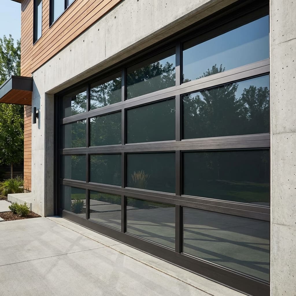Modern Glass Garage Door Installation